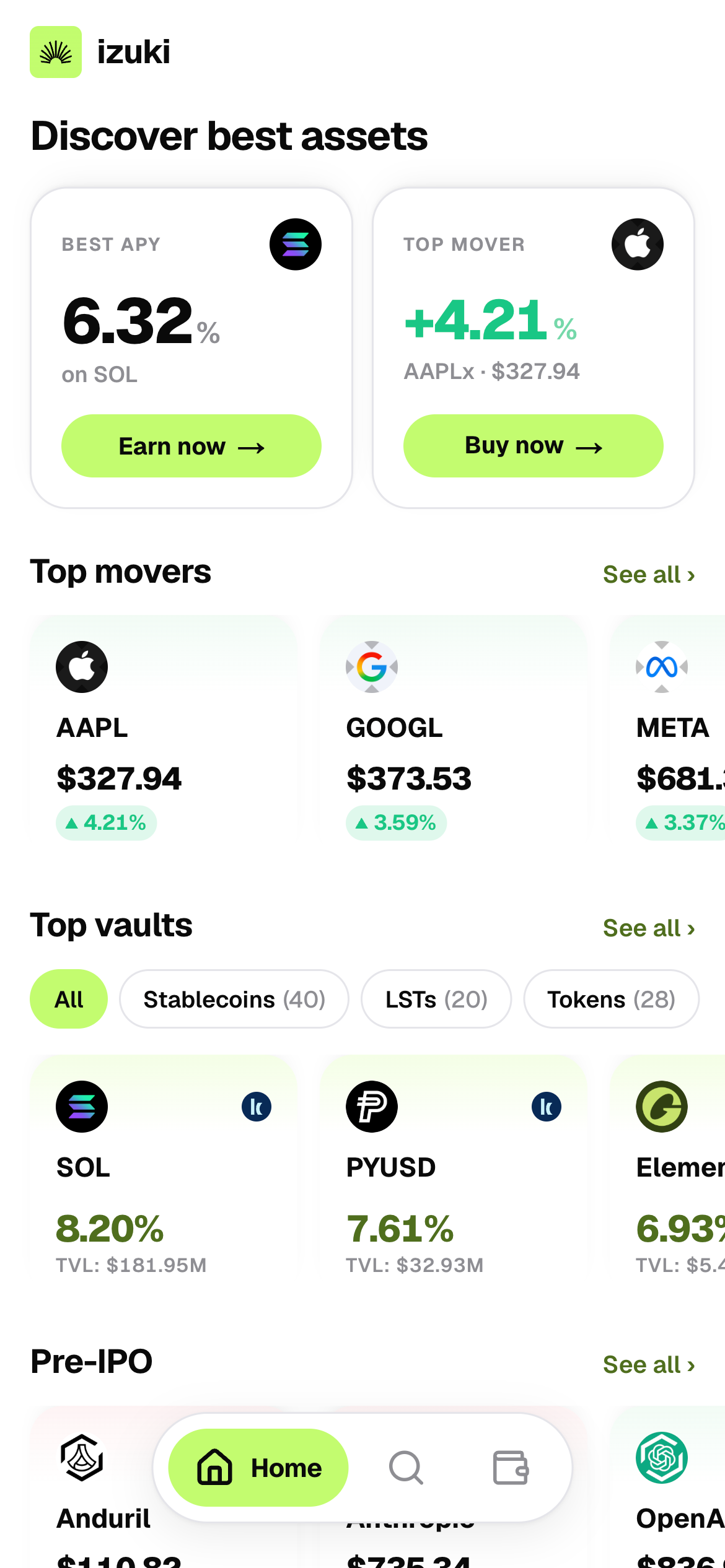 Izuki app — discover the best assets